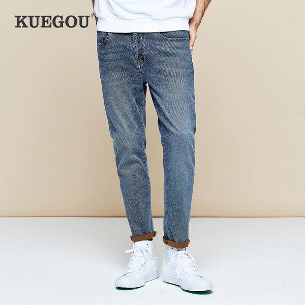 men's jeans kuegou cotton micro elastic skinny spring summer fashion vintage wash old men pencil pants black lk-1783, Blue
men's jeans kuegou cotton micro elastic skinny spring summer fashion vintage wash old men pencil pants black lk-1783, Blue