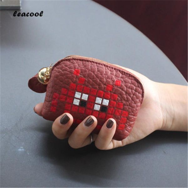 coin purses leacool 2021 womens sheepskin purse female mini wallet girls small card holders metal bar opening, Red;black 
coin purses leacool 2021 womens sheepskin purse female mini wallet girls small card holders metal bar opening, Red;black