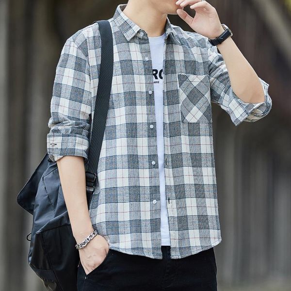 mens dress shirts korean plaid for men 2021 fashion long sleeve casual hip hop streetwear man men's, White;black
mens dress shirts korean plaid for men 2021 fashion long sleeve casual hip hop streetwear man men's, White;black