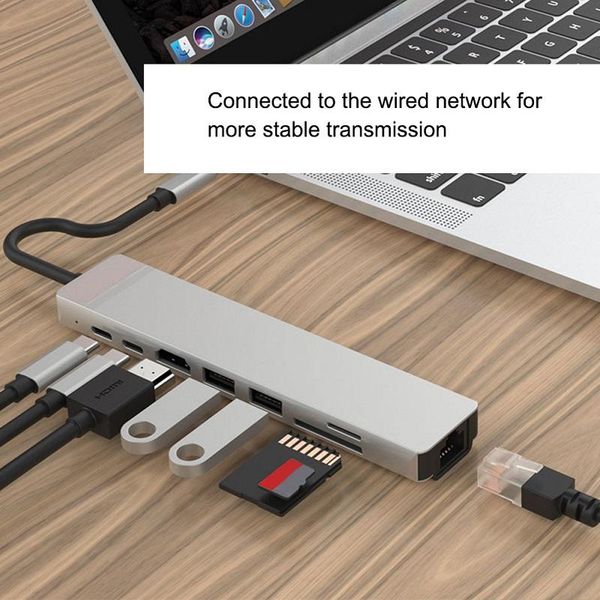 hubs portable usb 3.0 high speed port type-c hub to 4k pd charging 8 in 1 multifunction adapter sd tf card reader rj45 interface
hubs portable usb 3.0 high speed port type-c hub to 4k pd charging 8 in 1 multifunction adapter sd tf card reader rj45 interface