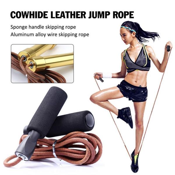 pro leather skipping speed rope bearing jump fitness boxing gym by athletics gear ropes
pro leather skipping speed rope bearing jump fitness boxing gym by athletics gear ropes