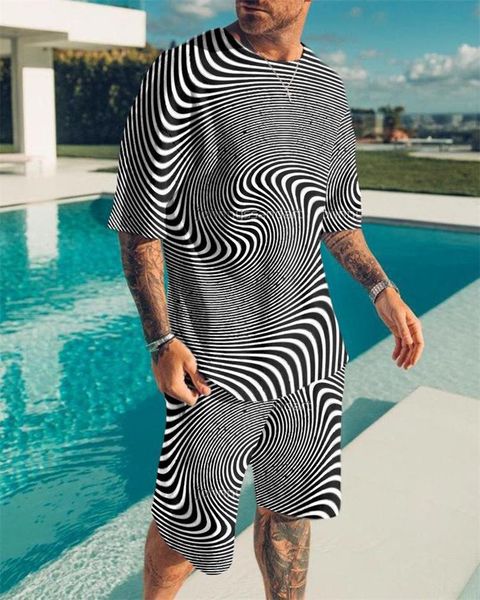 men's tracksuits swirl 3d printing summer t-shirt shorts suit sportswear o-neck short-sleeved clothing, Gray
men's tracksuits swirl 3d printing summer t-shirt shorts suit sportswear o-neck short-sleeved clothing, Gray