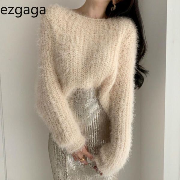 women's sweaters ezgaga elegant sweater pullover women 2021 autumn fashion solid slash neck korean outwear loose office lady jumper wa, White;black
women's sweaters ezgaga elegant sweater pullover women 2021 autumn fashion solid slash neck korean outwear loose office lady jumper wa, White;black