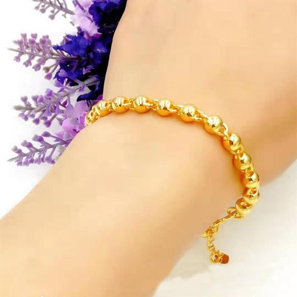 charm bracelets pure gold color 6mm ball beads & bangles for women men 24k yellow bracelet wedding jewelry, Golden;silver
charm bracelets pure gold color 6mm ball beads & bangles for women men 24k yellow bracelet wedding jewelry, Golden;silver