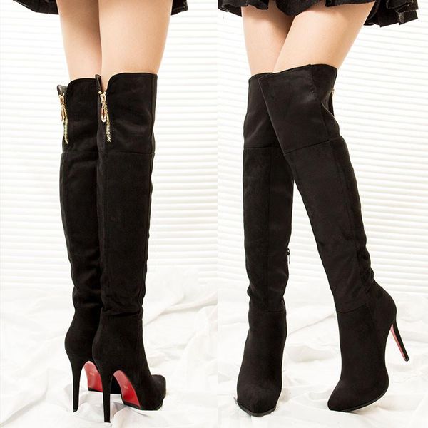 fashion women autumn/winter thin leg over the knee boots classic women's high heel, Black
fashion women autumn/winter thin leg over the knee boots classic women's high heel, Black