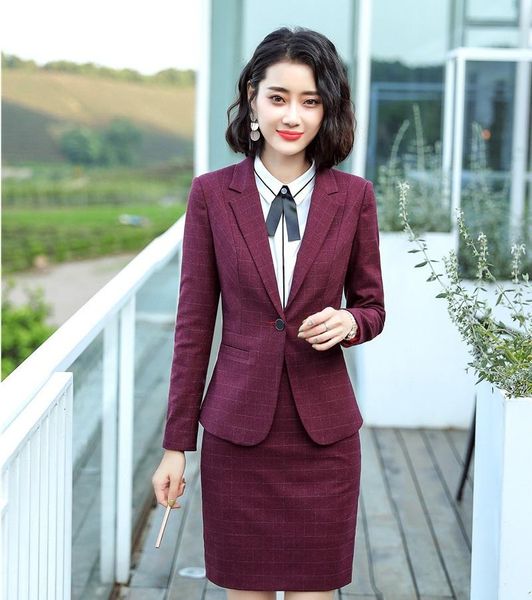 women's suits & blazers fashion wine 2021 autumn winter business with jackets and skirt for women ladies work wear professional sets, White;black
women's suits & blazers fashion wine 2021 autumn winter business with jackets and skirt for women ladies work wear professional sets, White;black