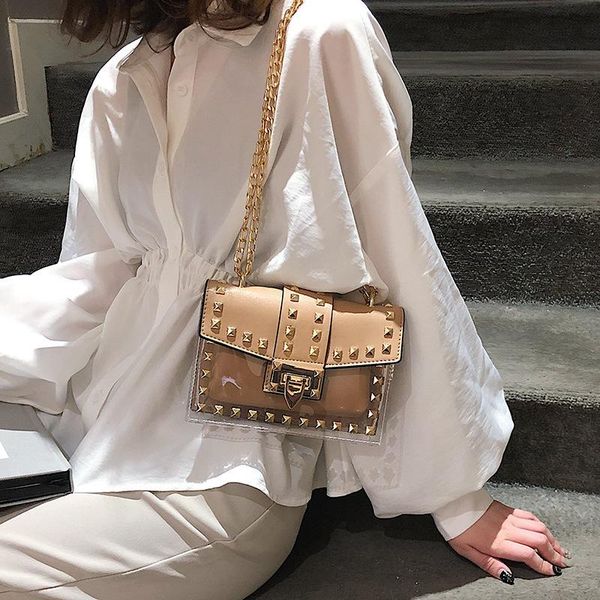 shoulder bags small clear woman handbag fashion messenger bag chains female rivets transparent square pu
shoulder bags small clear woman handbag fashion messenger bag chains female rivets transparent square pu