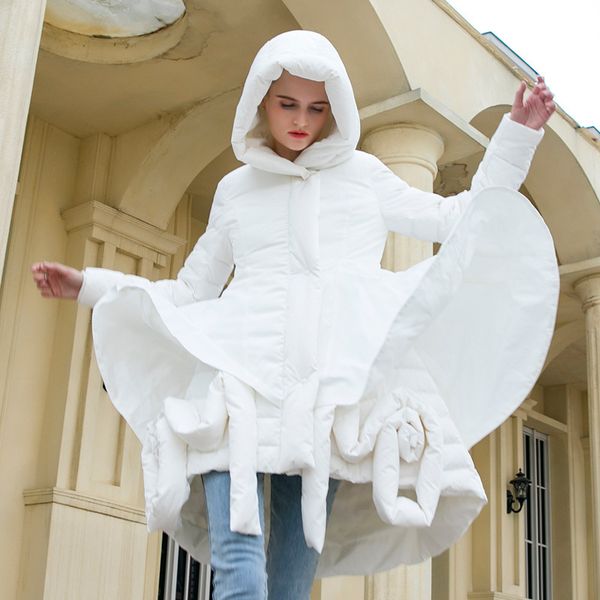 down jacket 2021 winter celebrity temperament coat hooded warm design flower bud women's middle and long, Black
down jacket 2021 winter celebrity temperament coat hooded warm design flower bud women's middle and long, Black