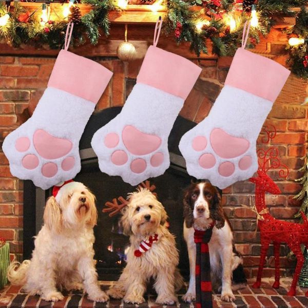 christmas decorations large year stocking sack pink xmas gift candy bag pet dog claw cat socks for home
christmas decorations large year stocking sack pink xmas gift candy bag pet dog claw cat socks for home