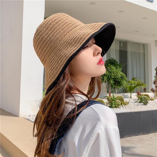 korean version of summer sunscreen sun cap ladies woven fashion fisherman hat wild big-edge hats tide wide brim, Blue;gray
korean version of summer sunscreen sun cap ladies woven fashion fisherman hat wild big-edge hats tide wide brim, Blue;gray