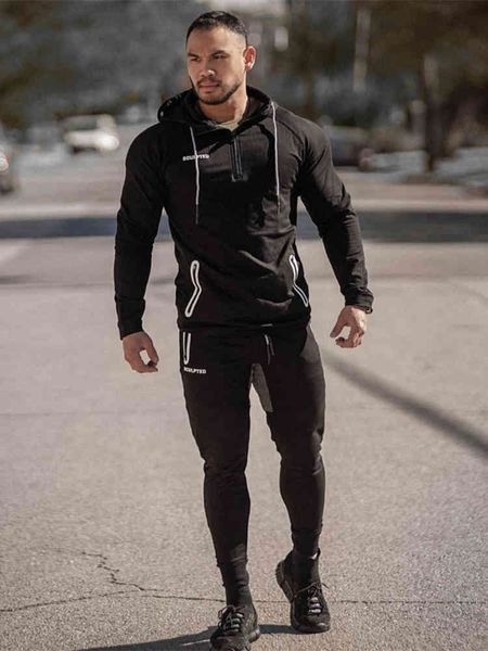 men's tracksuits muscle fitness brands long sleeve suits sport with hoodie pulley outerwear fashion sh pencil sweatpants, Gray
men's tracksuits muscle fitness brands long sleeve suits sport with hoodie pulley outerwear fashion sh pencil sweatpants, Gray