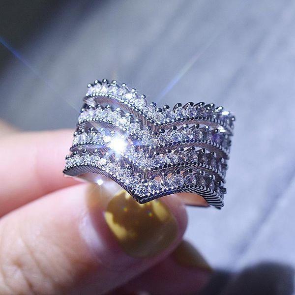 cluster rings classic silver 3 layers v shape zircon wedding ring chevron cz ringsanniversary party promise jewelry gifts, Golden;silver
cluster rings classic silver 3 layers v shape zircon wedding ring chevron cz ringsanniversary party promise jewelry gifts, Golden;silver