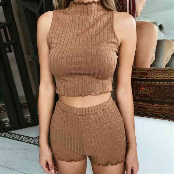 autumn 2 pieces knitted shorts set women slim sleeveless nightclub wear casual khaki crop tank clothing suit 210517, White
autumn 2 pieces knitted shorts set women slim sleeveless nightclub wear casual khaki crop tank clothing suit 210517, White
