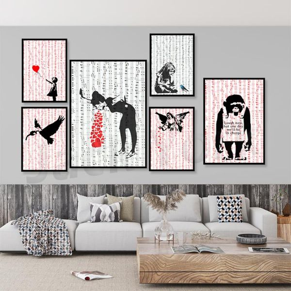 paintings banks graffiti art canvas painting angel and hearts posters print wall pictures for living room home decoration cuadros
paintings banks graffiti art canvas painting angel and hearts posters print wall pictures for living room home decoration cuadros