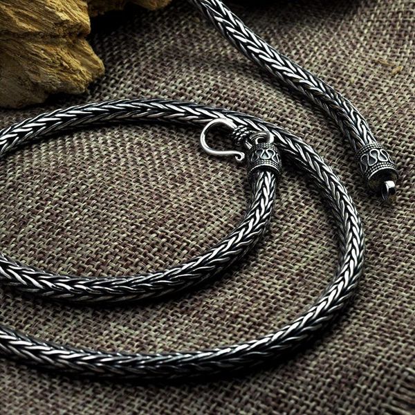 silver hand-woven safe pattern keel necklace rope long section thai retro men's 5mm chains
silver hand-woven safe pattern keel necklace rope long section thai retro men's 5mm chains