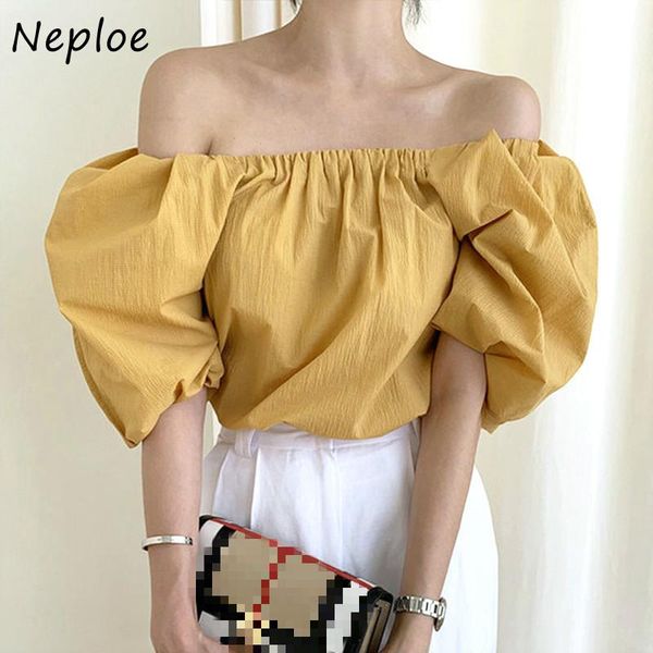 women's blouses & shirts neploe slash neck blouse women sweet lantern sleeve female blusa 2021 korean chic solid all match lady 1f, White
women's blouses & shirts neploe slash neck blouse women sweet lantern sleeve female blusa 2021 korean chic solid all match lady 1f, White