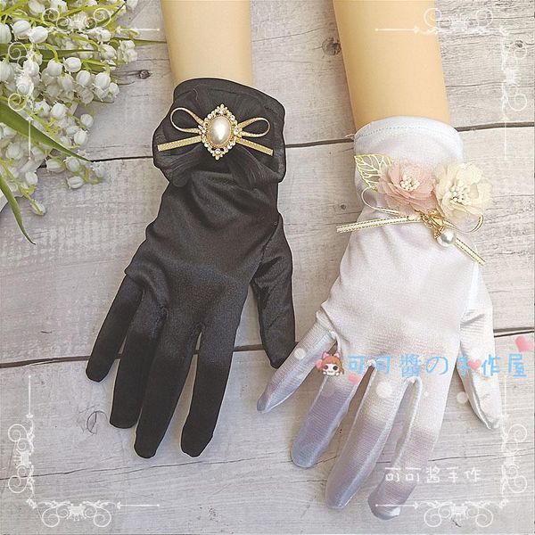 five fingers gloves hand made han dynasty accessories lolita bride bow decoration elegant black, Blue;gray
five fingers gloves hand made han dynasty accessories lolita bride bow decoration elegant black, Blue;gray