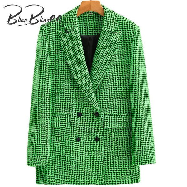women's suits & blazers blingblingee green houndstooth casual jackets 2021 autumn fashion notched collar double breasted straight women, White;black
women's suits & blazers blingblingee green houndstooth casual jackets 2021 autumn fashion notched collar double breasted straight women, White;black