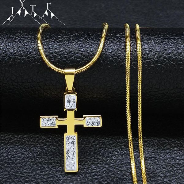 pendant necklaces cross small crystal stainless steel statement necklace gold color catholic jesus chain jewelry colgante xh8025s05, Silver
pendant necklaces cross small crystal stainless steel statement necklace gold color catholic jesus chain jewelry colgante xh8025s05, Silver