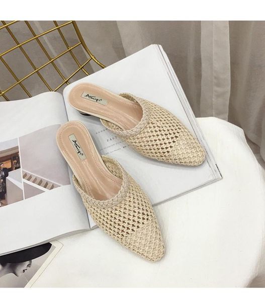 low heel straw slippers women woven rattan raffia sandals pointed beach shoes lady vintage slipper flat slides sexy, Black
low heel straw slippers women woven rattan raffia sandals pointed beach shoes lady vintage slipper flat slides sexy, Black