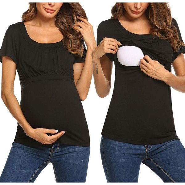 maternity & tees nursing blouse 2021 summer women's short sleeve layered shirt for breastfeeding camisa embarazada @40, White
maternity & tees nursing blouse 2021 summer women's short sleeve layered shirt for breastfeeding camisa embarazada @40, White