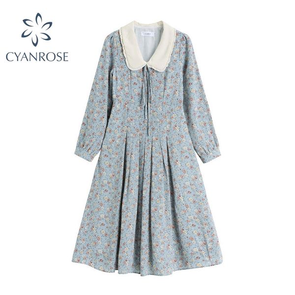 sweet doll collar long-selvees women's dresses summer high waist floral print mid-length elegant pleated lady 210430, Black;gray
sweet doll collar long-selvees women's dresses summer high waist floral print mid-length elegant pleated lady 210430, Black;gray