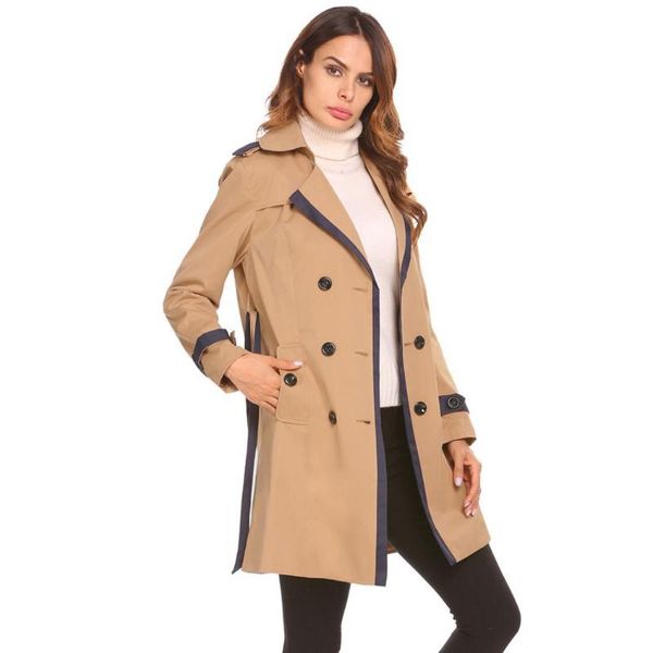 women's trench coats women long jacket outwear lapel sleeve double breasted belted casual office pocket patchwork black khaki, Tan;black
women's trench coats women long jacket outwear lapel sleeve double breasted belted casual office pocket patchwork black khaki, Tan;black