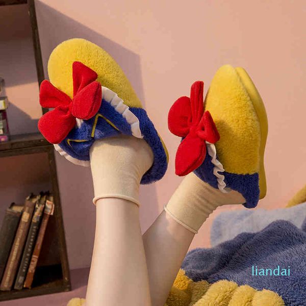 2021 new big bow cotton slippers women's warm autumn and winter woolen moon shoes, Black
2021 new big bow cotton slippers women's warm autumn and winter woolen moon shoes, Black