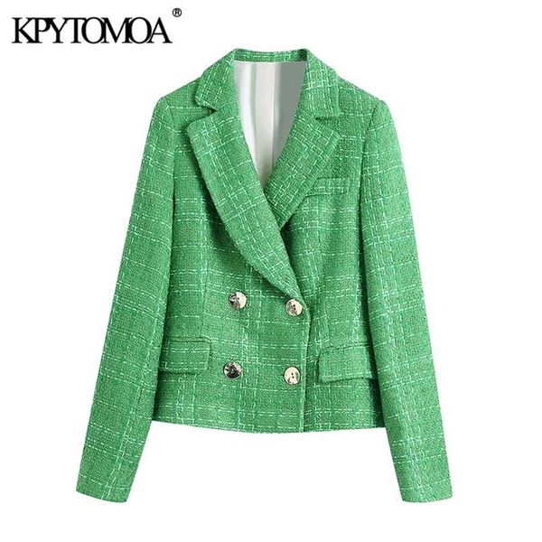 kpytomoa women fashion double breasted tweed blazer coat vintage long sleeve female outerwear chic veste femme 211019, White;black
kpytomoa women fashion double breasted tweed blazer coat vintage long sleeve female outerwear chic veste femme 211019, White;black