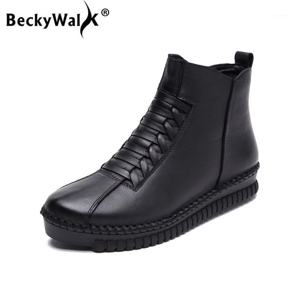 boots beckywalk winter ankle women genuine leather shoes handmade plush flat heel snow plus size 35-43 wsh3066, Black
boots beckywalk winter ankle women genuine leather shoes handmade plush flat heel snow plus size 35-43 wsh3066, Black
