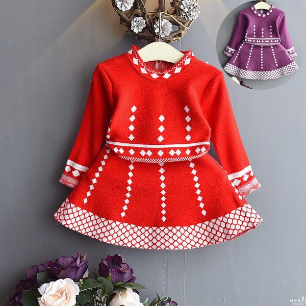 girl's dresses girls dress 2021 winter long sleeve sweaters shirt a-line thicker baby kids suit children autumn clothing sets 2-8 years, Red;yellow
girl's dresses girls dress 2021 winter long sleeve sweaters shirt a-line thicker baby kids suit children autumn clothing sets 2-8 years, Red;yellow