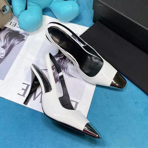sandals white patent women genuine leather shoes designer ladies dress iron toe design woman shoe chic, Black
sandals white patent women genuine leather shoes designer ladies dress iron toe design woman shoe chic, Black
