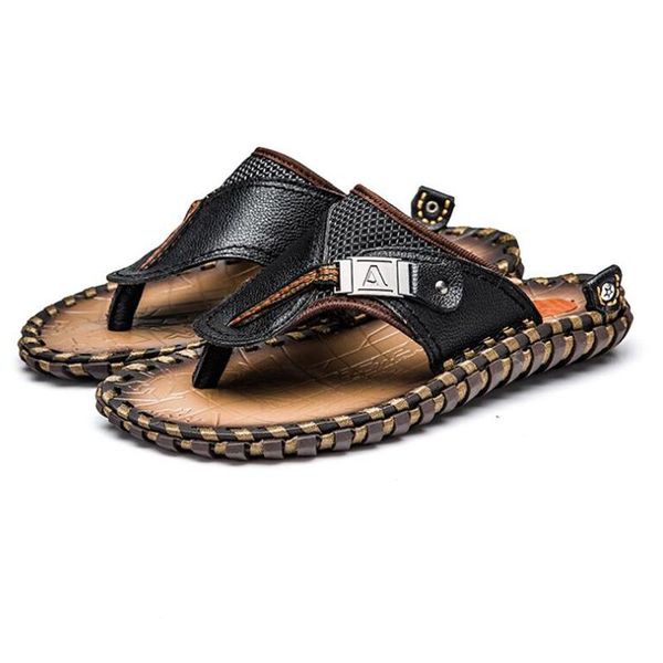 slippers plus size 46 47 48genuine leather sandals mens outdoor summer anti-slippery casual flip flops beach male men, Black
slippers plus size 46 47 48genuine leather sandals mens outdoor summer anti-slippery casual flip flops beach male men, Black
