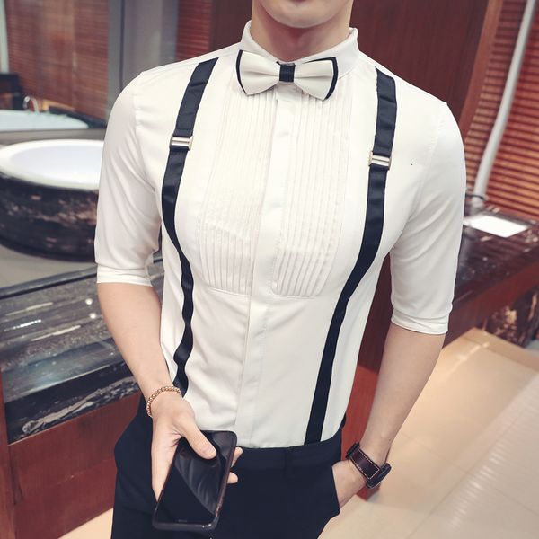 black elegant white shirts for men wedding thin party men's fitting 5xl shirt plied tie, White;black
black elegant white shirts for men wedding thin party men's fitting 5xl shirt plied tie, White;black