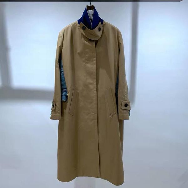 women's trench coats 2021 autumn and winter all-match casual denim stitching mid-length windbreaker jacket women, Tan;black
women's trench coats 2021 autumn and winter all-match casual denim stitching mid-length windbreaker jacket women, Tan;black