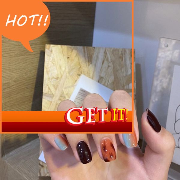 stylist diy hand decorated nail nina pd-71 orange and blue coffee gradually fake nail patch wear finished 24 es, Red;gold
stylist diy hand decorated nail nina pd-71 orange and blue coffee gradually fake nail patch wear finished 24 es, Red;gold