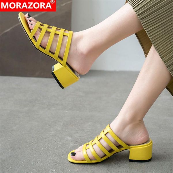 sandals morazora 2021 arrival fashion genuine leather women mules shoes square heels yellow summer ladies casual, Black
sandals morazora 2021 arrival fashion genuine leather women mules shoes square heels yellow summer ladies casual, Black