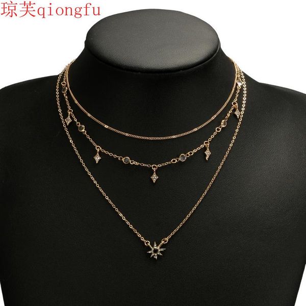 chains qiongfu 2021 alloy jewelry fashion women's multi-layer star pendant necklace wholesale cuban link chain, Silver
chains qiongfu 2021 alloy jewelry fashion women's multi-layer star pendant necklace wholesale cuban link chain, Silver