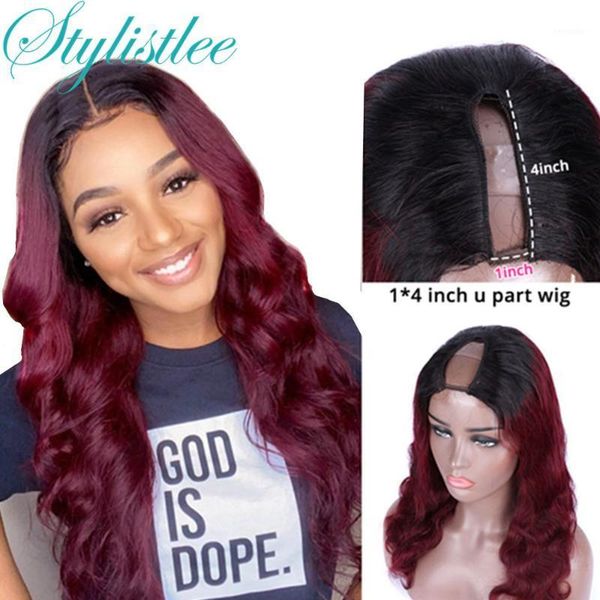 stylistlee 1b/99j body wave human hair wigs for black women natural u part wig hairline ombre color with dark roots wine red wig1, Black;brown
stylistlee 1b/99j body wave human hair wigs for black women natural u part wig hairline ombre color with dark roots wine red wig1, Black;brown