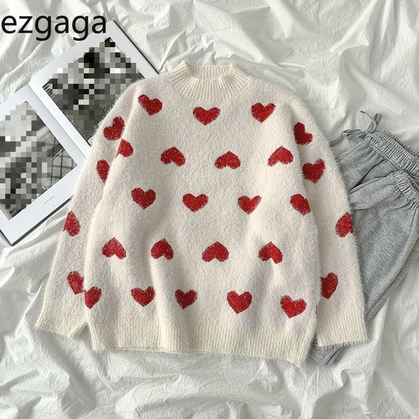 ezgaga love embroidery knitted sweater pullover women sweet o-neck loose outwear warm female casual korean winter jumper 210430, White;black
ezgaga love embroidery knitted sweater pullover women sweet o-neck loose outwear warm female casual korean winter jumper 210430, White;black