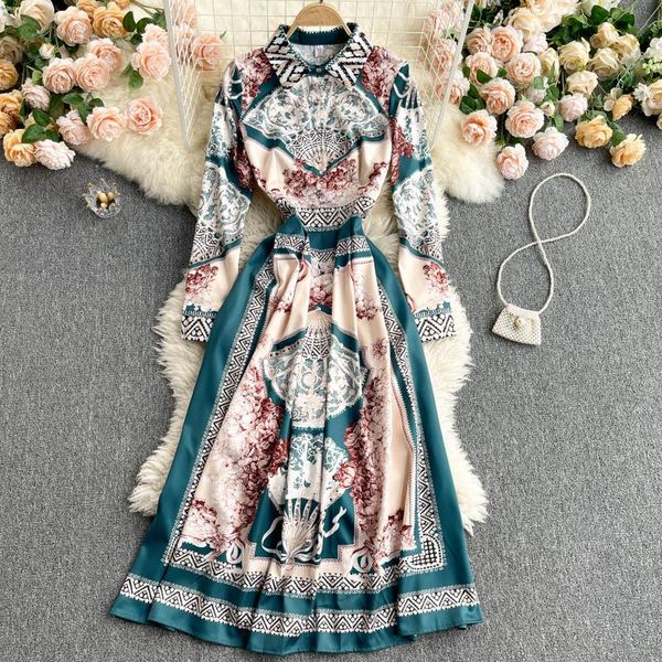 casual dresses women shirt printed pleated dress long sleeve button floral elegant office ladies classy fashion african female, Black;gray
casual dresses women shirt printed pleated dress long sleeve button floral elegant office ladies classy fashion african female, Black;gray