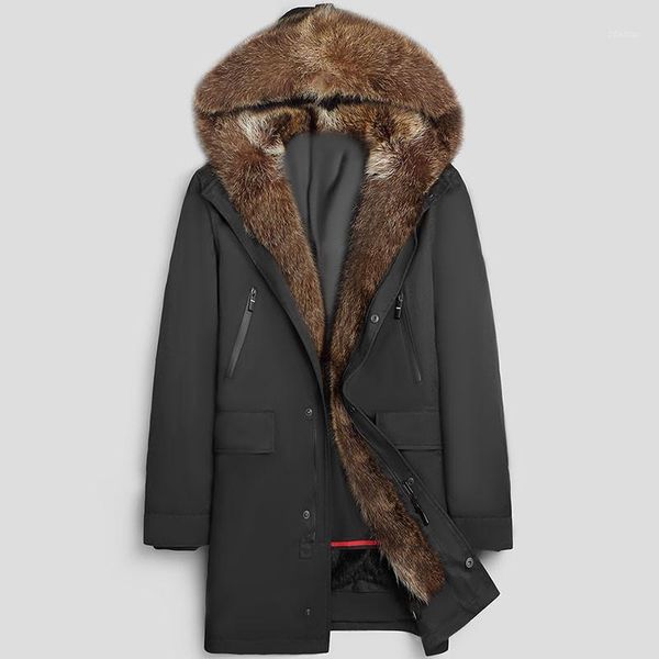 men's leather & faux real fur coat winter jacket men liner parka clothes 2021 raccoon collar streetwear warm coats lsy1261, Black
men's leather & faux real fur coat winter jacket men liner parka clothes 2021 raccoon collar streetwear warm coats lsy1261, Black