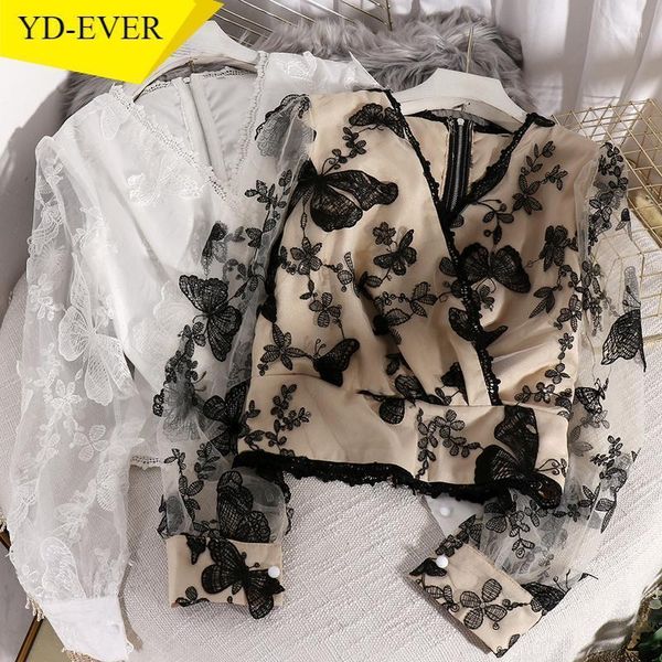 women's blouses & shirts chic butterfly mesh lace patchwork women blouse autumn panelled exquisite button shirt 2021 v-neck femme blusa, White
women's blouses & shirts chic butterfly mesh lace patchwork women blouse autumn panelled exquisite button shirt 2021 v-neck femme blusa, White
