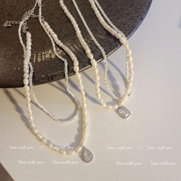 chains french retro water drop freshwater pearl necklace baroque court style simple fashion clavicle chain jewelry, Silver
chains french retro water drop freshwater pearl necklace baroque court style simple fashion clavicle chain jewelry, Silver