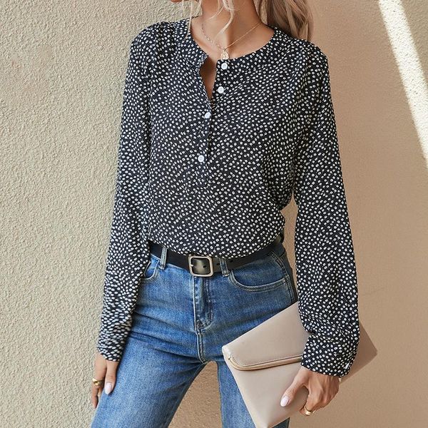 women's t-shirt polka dot women cottagecore long-sleeved button ladies 2021 spring and autumn fashion o-neck casual, White
women's t-shirt polka dot women cottagecore long-sleeved button ladies 2021 spring and autumn fashion o-neck casual, White
