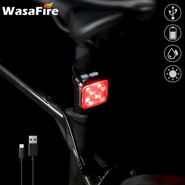 mtb mountain bike light usb charging waterproof safety tail outdoor night riding day wolf star warning lights