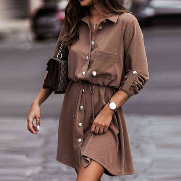 autumn adjusted long sleeve mini dress 2022 spring single breasted button shirt dress women elegant drawstring slim office dress y1204, Black;gray
autumn adjusted long sleeve mini dress 2022 spring single breasted button shirt dress women elegant drawstring slim office dress y1204, Black;gray
