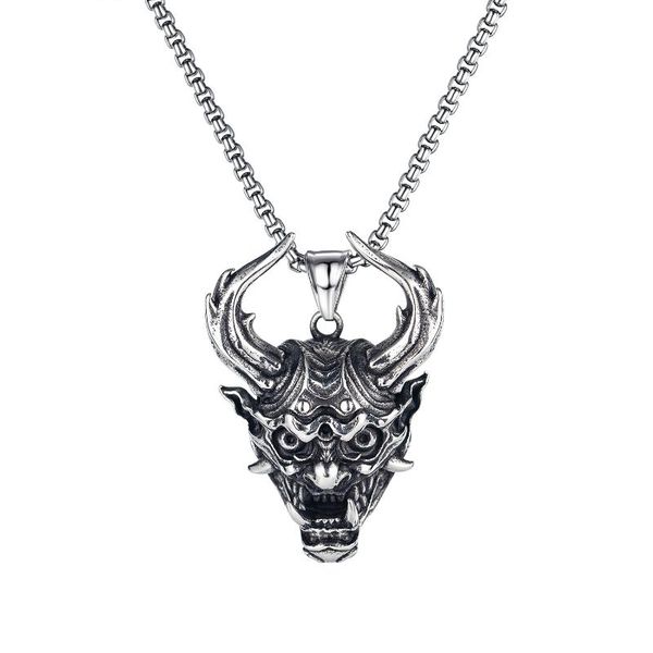 pendant necklaces vintage stainless steel dragon devil skull necklace for man punk hip hop jewelry goth accessories statement, Silver
pendant necklaces vintage stainless steel dragon devil skull necklace for man punk hip hop jewelry goth accessories statement, Silver