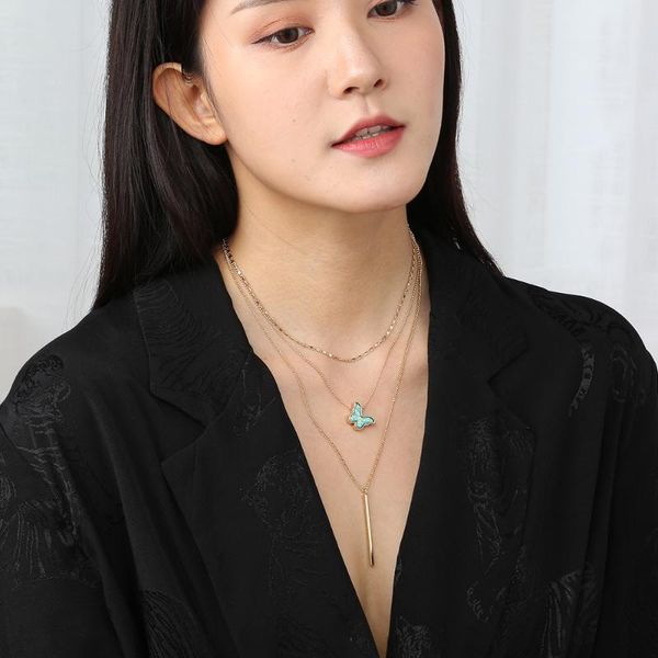 butterfly pendant multi-layer necklace creative design simple and cold wind choker jewelry women chains, Silver
butterfly pendant multi-layer necklace creative design simple and cold wind choker jewelry women chains, Silver