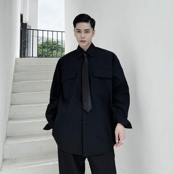 male streetwear hip hop vintage solid color shirt men tie loose youth fashion casual long sleeve men's shirts, White;black
male streetwear hip hop vintage solid color shirt men tie loose youth fashion casual long sleeve men's shirts, White;black